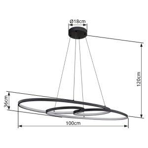 Candelabru LED Spira 39W, 1880 lm, lumina calda/neutra/rece, memorie, 100 cm, negru mat, Globo Lighting [7]- savelectro.ro