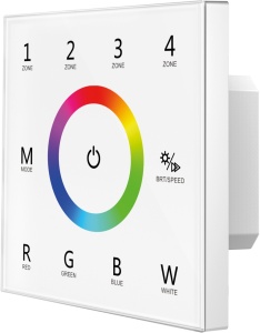 Accesorii banda LED, Controler banda led RGBW DMX, montaj in doza, alb, Optonica - savelectro.ro