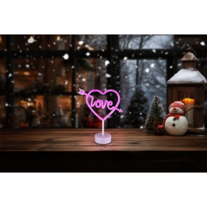 Decoratiune LED Armor Love 2W, lumina roz, forma inima, IP20, alb mat, Globo Lighting [6]- savelectro.ro