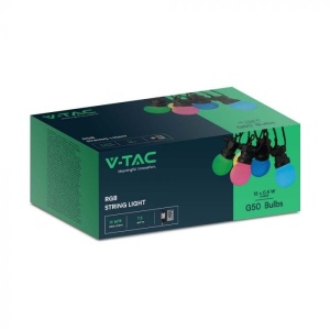 Ghirlanda luminoasa RGB cu telecomanda 15 becuri, 7.5W, 30lm/bec, 13 metri, IP44, V-TAC [9]- savelectro.ro