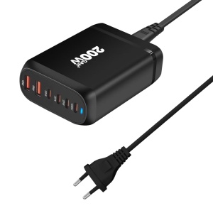 Baterii si Acumulatori, Incarcator USB 200W, 4xUSB-C, 2xUSB-A, negru, Optonica - savelectro.ro