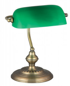Lampa de birou Bank 4038, cu intrerupator, 1xE27, verde+bronz, IP20, Rabalux [1]- savelectro.ro