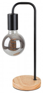 Lampa de birou Bruno 2090, cu intrerupator, 1xE27, neagra+maro, IP20, Rabalux [1]- savelectro.ro