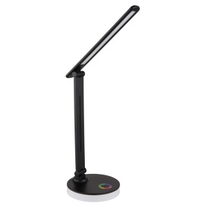 Lampa de birou LED Geraldo 5W + RGB 2W, lumina calda/neutra/rece, 538 lm, dimabila, neagra mat, Globo Lighting
