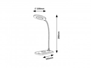 Lampa de birou LED Hardin 74014, cu intrerupator, dimabila, 5W, 210lm, lumina calda, rece, neutra, alba, IP20, Rabalux [8]- savelectro.ro