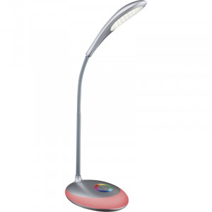 Lampa de birou LED Minea 58265, RGB, dimabila, cu intrerupator touch, 3W, 230lm, lumina rece, argintie, IP20, Globo [3]- savelectro.ro