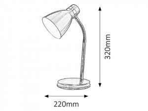 Lampa de birou Patric 4205, cu intrerupator, orientabila, 1xE14, alba, IP20, Rabalux [4]- savelectro.ro