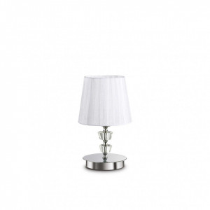 Lampa de birou Pegaso TL1 059266, cu intrerupator, 1xE14, alba+crom, IP20, Ideal Lux