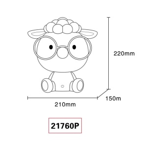 Lampa de veghe LED forma de oaie 1W, 32 lm, lumina calda (3000K), IP20, touch dimmer, roz mat/alb [5]- savelectro.ro