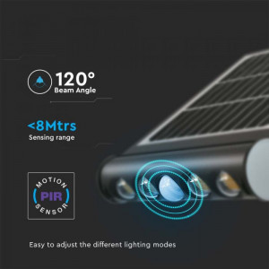 Lampa Solara cu senzor de miscare 8W, 950lm, IP65, Lumina neutra (4000K) V-TAC [7]- savelectro.ro