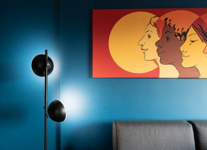 Lampadar LED Crowd 147003, cu intrerupator, 20W, 1000lm, lumina neutra, negru+alb, IP20, Klausen [3]- savelectro.ro