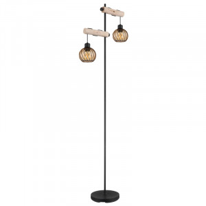 Lampadar Paulo 15534S, cu intrerupator, 2xE27, negru+auriu, IP20, Globo [3]- savelectro.ro