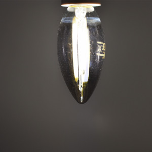 Bec led lumanare Vintage filament 2.5W (16W), E14, C37, 150lm, lumina neutra (4000K), fumuriu, Spectrum Led 