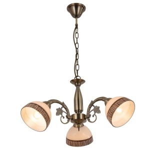 Lustre, Lustra Ava, 3xE27, bronz antichizat + alb, Klausen - savelectro.ro