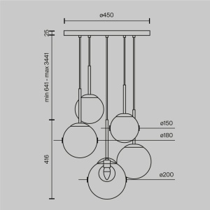 Lustra Basic Form MOD521PL-05G, 5xG9, aurie+transparenta, IP20, Maytoni [5]- savelectro.ro