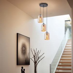 Lustra BR-BV01-00045, 3xE27, aurie+neagra, IP20, Braytron [2]- savelectro.ro