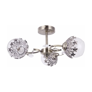 Lustre, Lustra Desert LY-3462, 3xE27, bronz si alb transparent, stil clasic, IP20 - savelectro.ro