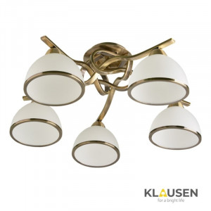 Lustre, Lustra Eggo LY-3491, 5xE27, bronz+alb, IP20, Klausen - savelectro.ro