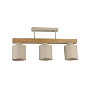 Lustre, Lustra Elementa, 3xE27, IP20, bej+imitatie lemn, Klausen - savelectro.ro