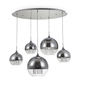 Lustra Fermi P140-PL-170-5-N, 5xE27, nichel+transparenta, IP20, Maytoni [4]- savelectro.ro