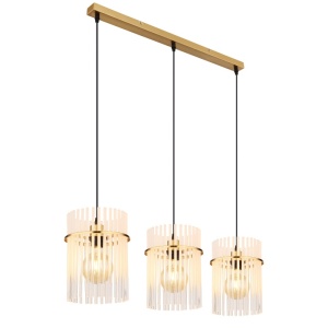 Lustre, Lustra Gorley, 3xE27, IP20, auriu mat/opal transparent, Globo Lighting - savelectro.ro