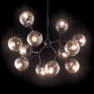 Lustra Kepler 162201, 12xE27, neagra+transparenta, IP20, Ideal Lux [2]- savelectro.ro