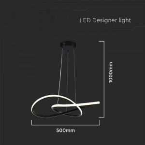 Lustra LED 8012-VT, 20W, 2540lm, lumina calda, IP20, neagra, V-Tac [4]- savelectro.ro