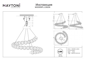 Lustra LED Amulet MOD555PL-L35G3K, 40W, 1900lm, lumina calda, IP20, aurie+transparenta, Maytoni [4]- savelectro.ro
