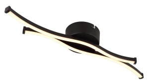 Lustre, Lustra LED Boyd 12W, 2 brate curbate, lumina calda (3000 K), negru mat/opal, Globo Lighting - savelectro.ro