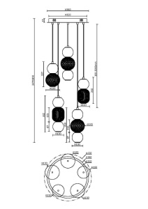 Lustra LED Drop MOD273PL-L80G3K, 80W, 9300lm, lumina cald, IP20, aurie, Maytoni [3]- savelectro.ro