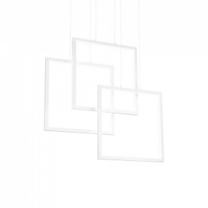 Lustre LED, Lustra LED Frame 253596, 80W, 8600lm, lumina calda, IP20, alba, Ideal Lux - savelectro.ro