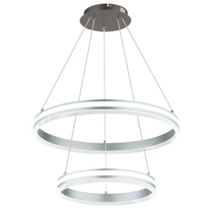 Lustre LED, Lustra LED Francine 60W, 5780 lm, lumina calda/neutra/rece, 60 cm, telecomanda, IP20, dimabila, argintie, Globo Lighting - savelectro.ro