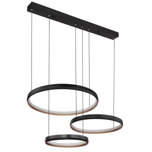 Lustra LED Halli 55W, lumina calda/neutra/rece, 3000 lm, telecomanda, dimabila, neagra mat+aurie, Globo Lighting [4]- savelectro.ro