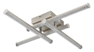 Lustra LED Kirina, 4 brate incrucisate, 24W, 1840 lm, lumina neutra (4000 K), IP20, nichel mat/cristale, Globo Lighting [2]- savelectro.ro