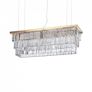 Lustra Martinez 213583, 8xE14, aurie+transparenta, IP20, Ideal Lux