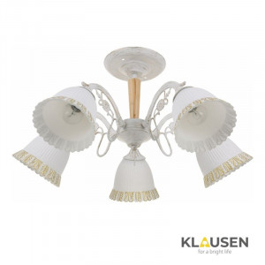 Klausen Stoc, Lustra Merida LY-3455, 5xE27, alba+aurie, IP20, Klausen - savelectro.ro