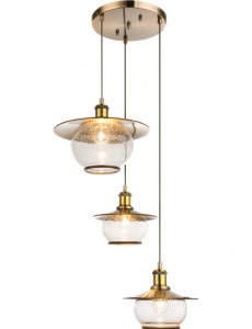 Lustra Nevis 69030-3H, 3xE27, bronz+transparenta, IP20, Globo [1]- savelectro.ro