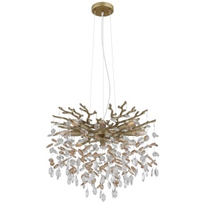 Lustra Queena 8xE14, cristale, Ø60 cm, IP20, aurie mat, Globo Lighting [6]- savelectro.ro
