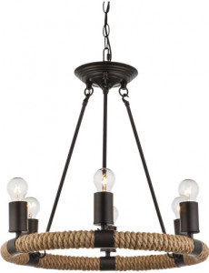 Lustra Ulleu 6029-6, 6xE27, negru+maro, IP20, Globo [2]- savelectro.ro