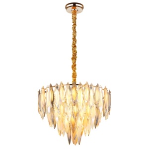 Pendul Elinor, 12xE14, IP20, auriu+cristale K9, Globo Lighting [8]- savelectro.ro