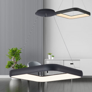 Pendul LED Bella patrat, 46W, 5200 lm, temperatura de culoare ajustabila(3000-6500K), negru, Braytron [2]- savelectro.ro
