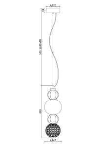 Pendul LED Collar P069PL-L17CH3K, 17W, 950lm, lumina calda, IP20, Maytoni [4]- savelectro.ro