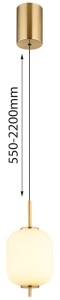 Pendul LED Ewald, 7W, 703 lm, lumina calda (3000 K), Ø135 mm, IP20, alama, Globo Lighting [3]- savelectro.ro
