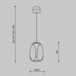 Pendul LED Splash MOD282PL-L8G3K, 7W, 620lm, lumina calda, IP20, auriu+fumuriu, Maytoni [2]- savelectro.ro