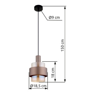Pendul Milley, 1xE27, IP20, negru mat/chihlimbar, Globo Lighting [3]- savelectro.ro