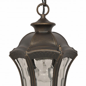 Pendul pentru exterior Baltimore, 1 bec, dulie E27, bronz, transparent, metal, sticla, Klausen [3]- savelectro.ro