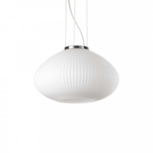 Pendule, Pendul Plisse 285184, 1xE27, crom+alb, IP20, Ideal Lux - savelectro.ro