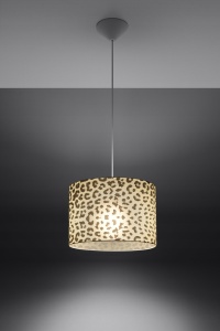 Pendul suspendat Gepard Kobi, alb cu imprimeu leopard, 1xE27, Ø30 cm [5]- savelectro.ro