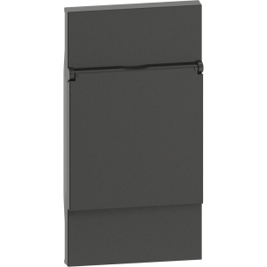 Placa priza cu capac standard german, neagra, 2 module, Bticino Living Now