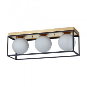 Corpuri de iluminat, Plafoniera Fence KL100056, 3xE27, alba+neagra+aurie, IP20, Klausen - savelectro.ro